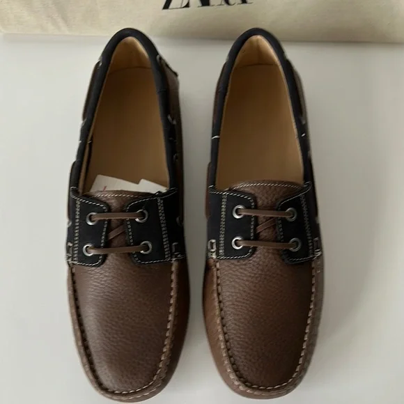 Zara Men's Brown and Black Loafers